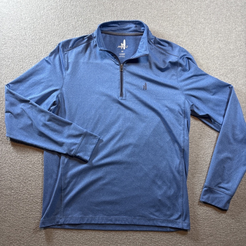 Jonnie O Men's Blue Quarter Zip Performance Stretch Sz M Preppy School